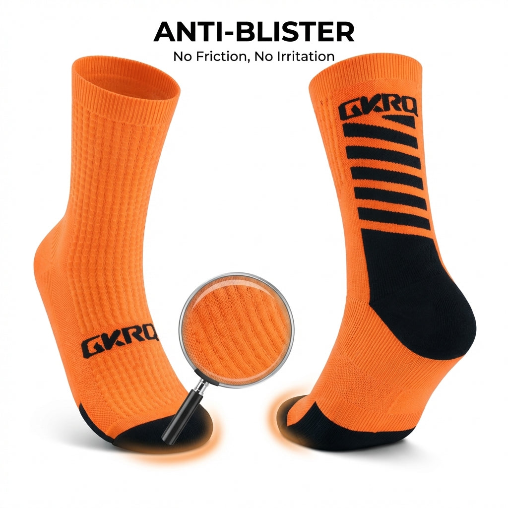GKRQ Hi-Vis Neon Yellow Speed Stripe Cycling Socks