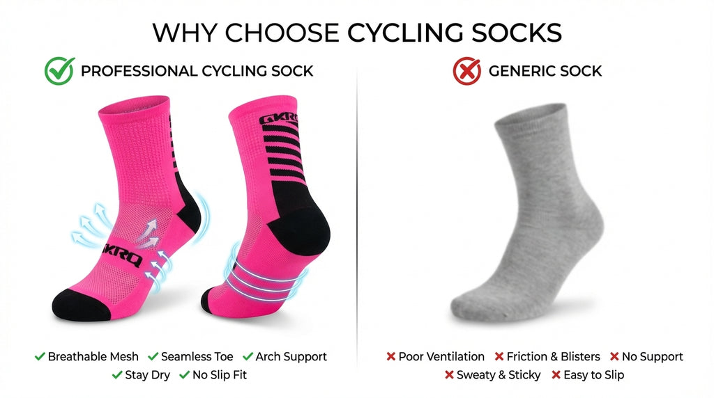 GKRQ Hi-Vis Neon Yellow Speed Stripe Cycling Socks