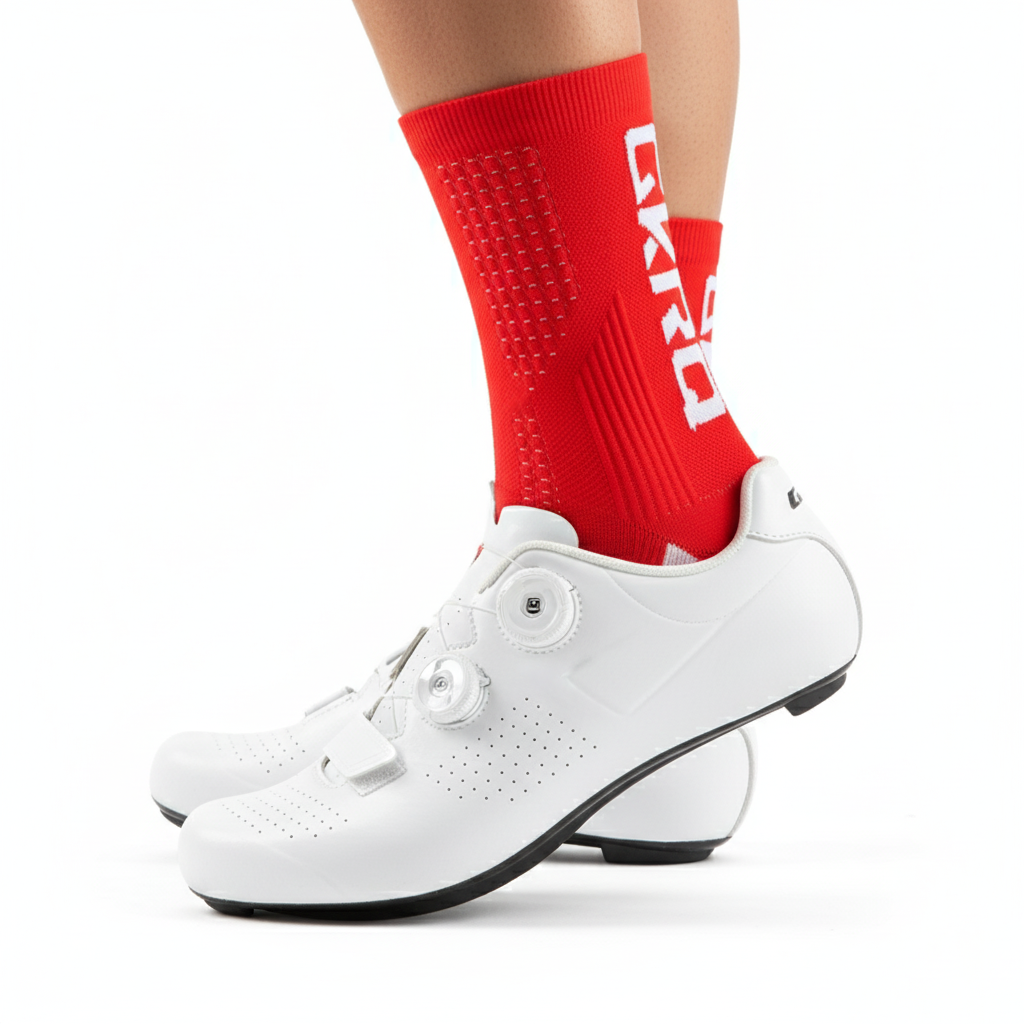GKRQ Bold Logo Pro Cycling Socks - Racing Red