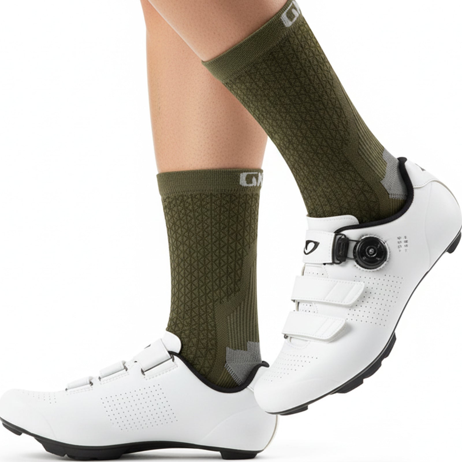 GKRQ Gravel Series Textured Cycling Socks - Olive