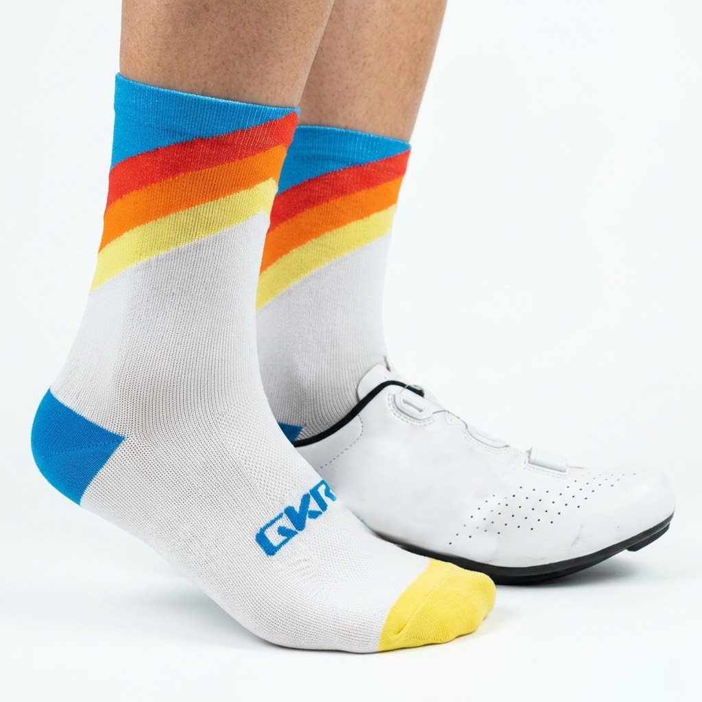 GKRQ Black Vertical Stripe Cycling Socks