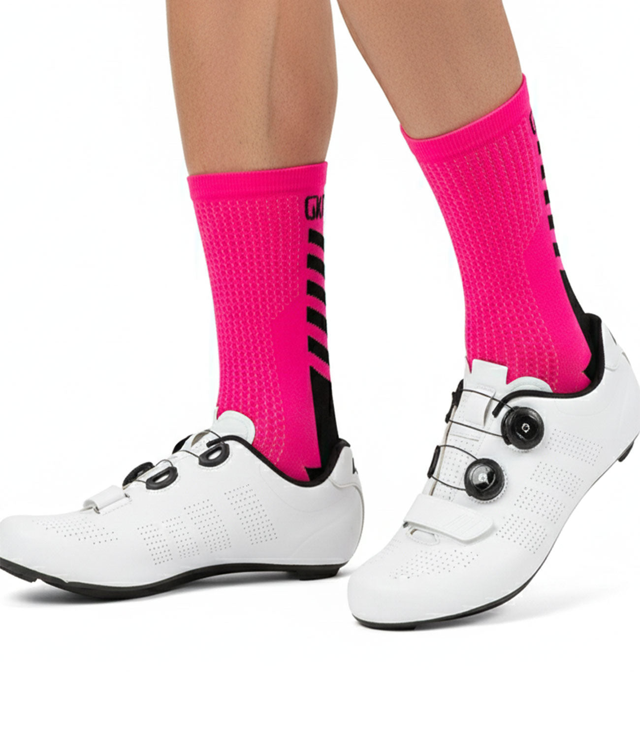 GKRQ Neon Pink Speed Stripe Cycling Socks