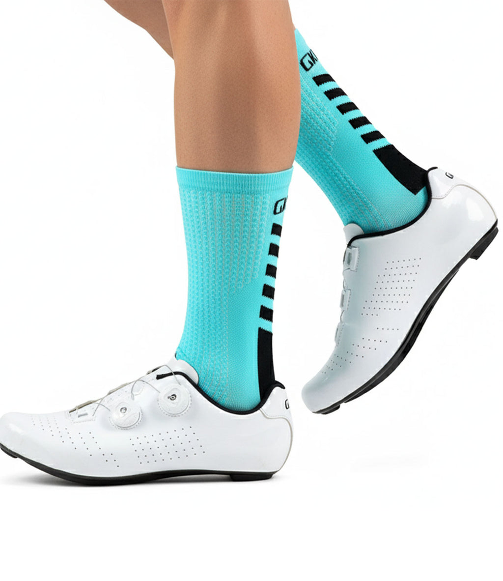 GKRQ Cyan Speed Stripe Pro Cycling Socks