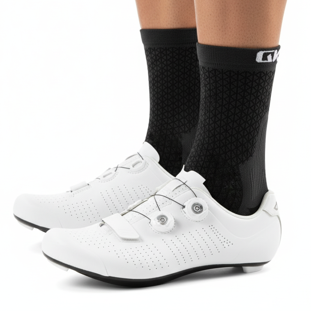 GKRQ 3D Textured Pro Cycling Socks - Stealth Black