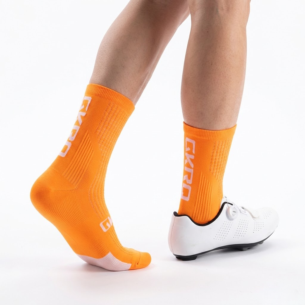GKRQ Bold Logo Pro Cycling Socks - Racing Red