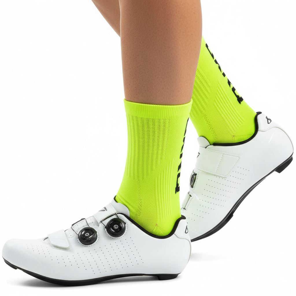 GKRQ Signature Vertical Logo Cycling Socks - green