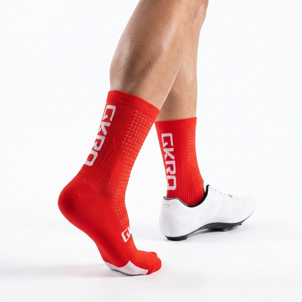 GKRQ Bold Logo Pro Cycling Socks - Racing Red