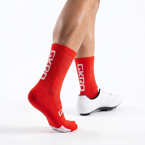 GKRQ Bold Logo Pro Cycling Socks - Racing Red