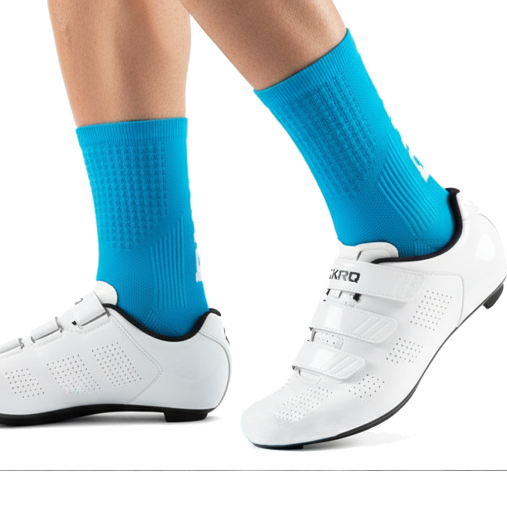 GKRQ Signature Vertical Logo Cycling Socks - light blue