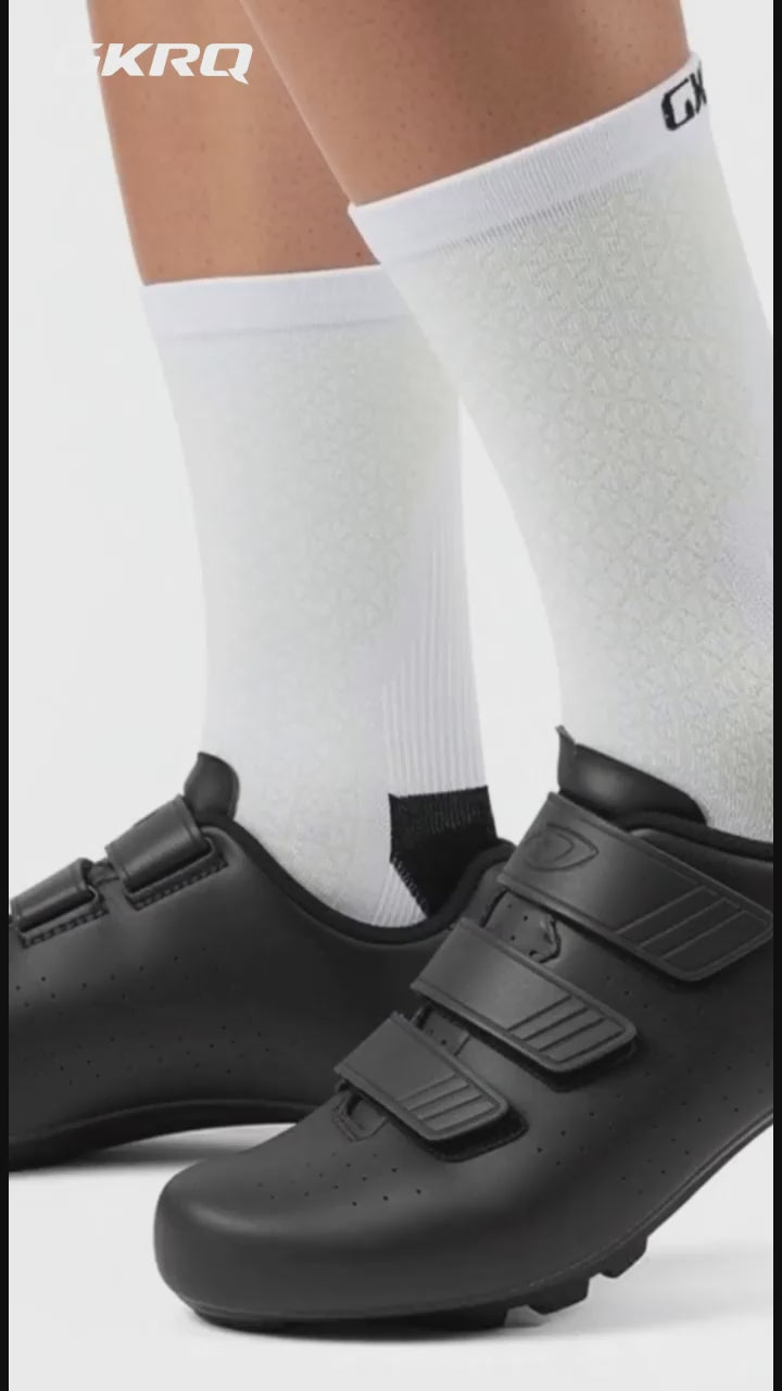 GKRQ 3D Textured Pro Cycling Socks - Stealth Black